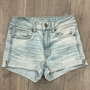 American Eagle Faded Blue High Rise Next Level Stretch Jeans  Shorts Size 6